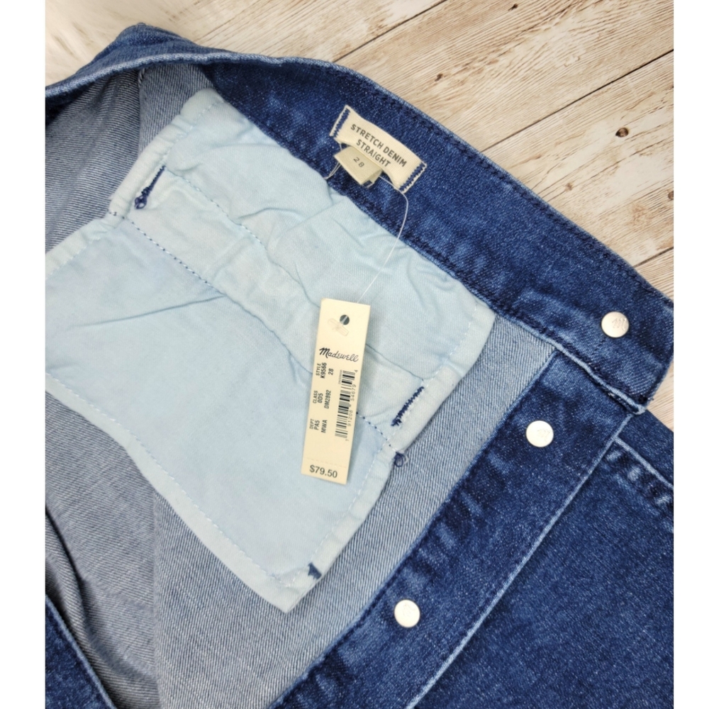 Madewell Stretch Denim Mini Skirt Button-F - Picture 6 of 7